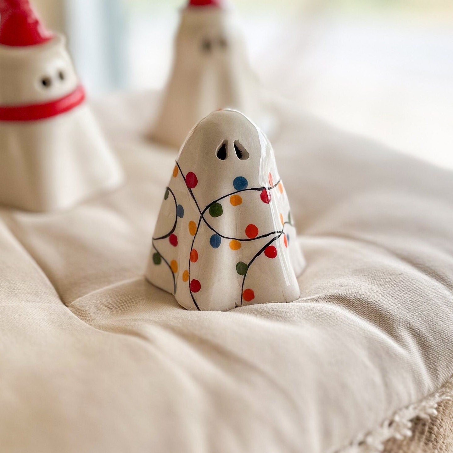 Christmas Decor Tea Light Holder, Ghost Incense Holder, Handmade Holiday Gift