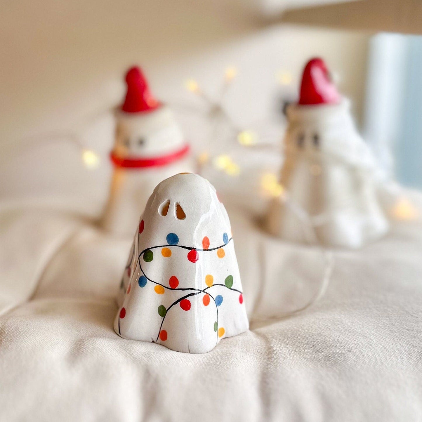 Christmas Decor Tea Light Holder, Ghost Incense Holder, Handmade Holiday Gift