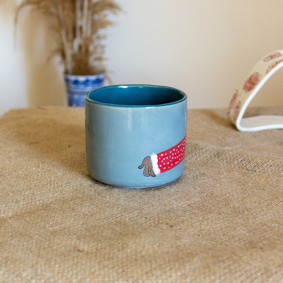 Christmas Mug Dog Lover Gift, Handmade Funny Mug, Santa Claus Mug