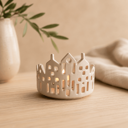 Cityscape Tea Light Holder - Living Room Decor, Unique Candle Holder
