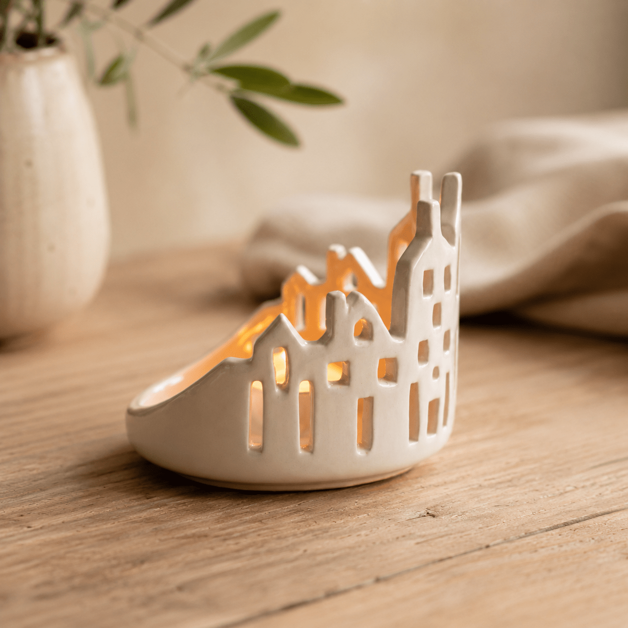 Cityscape Tea Light Holder - Living Room Decor, Unique Candle Holder