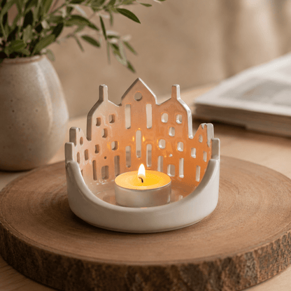 Cityscape Tea Light Holder - Living Room Decor, Unique Candle Holder