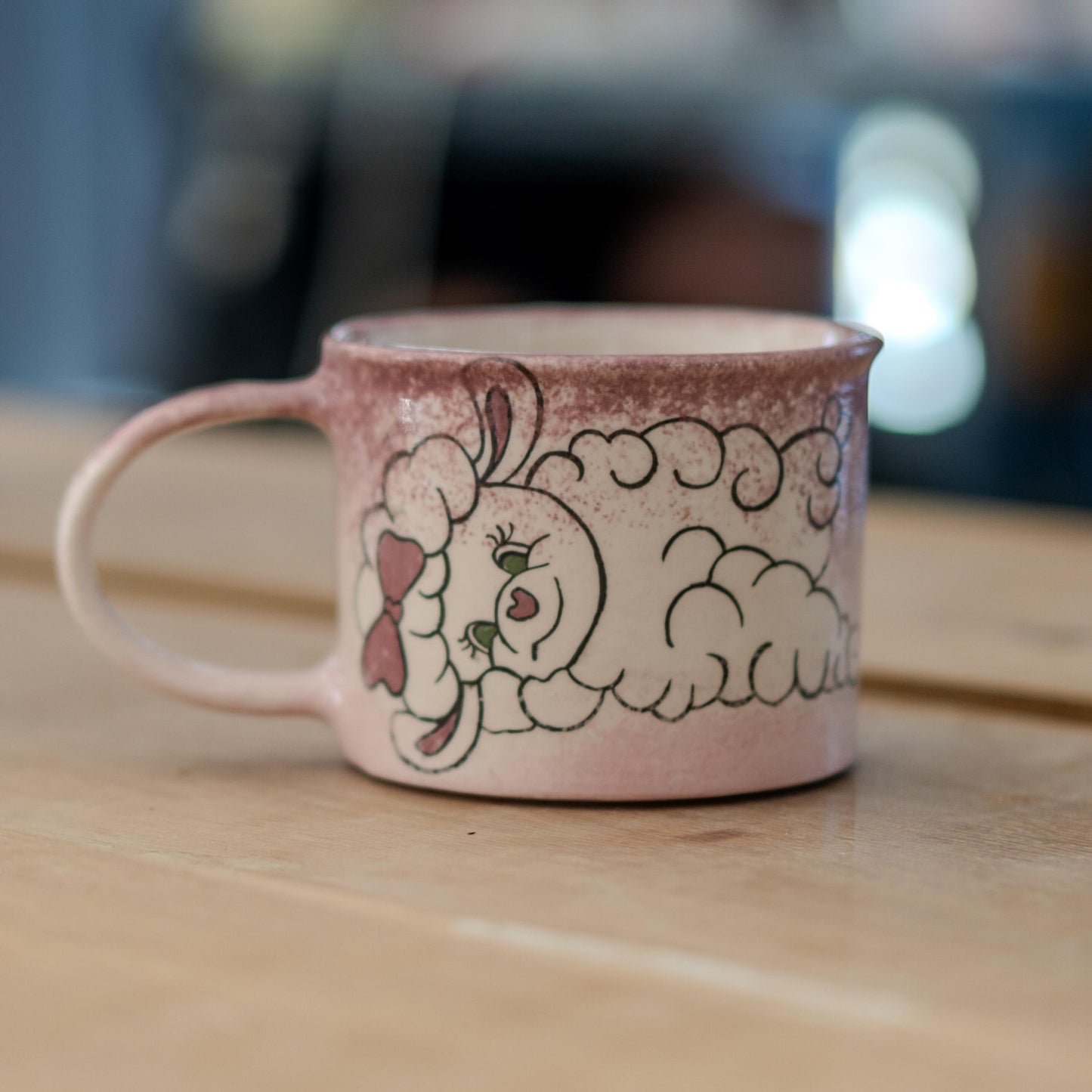 Cute Lamb Pottery Mug, Handmade Ceramic Coffee Mug, Animal Lover Gift