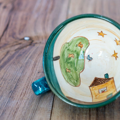 Cute Mug - Kid's Art Ceramic Mug, Handmade Coffee Mug, Pottery Mug, Cute Gift