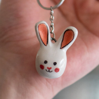 Cute Rabbit Key Chain - Handmade Key Rack, Animal Lover Gift, Custom Key Ring