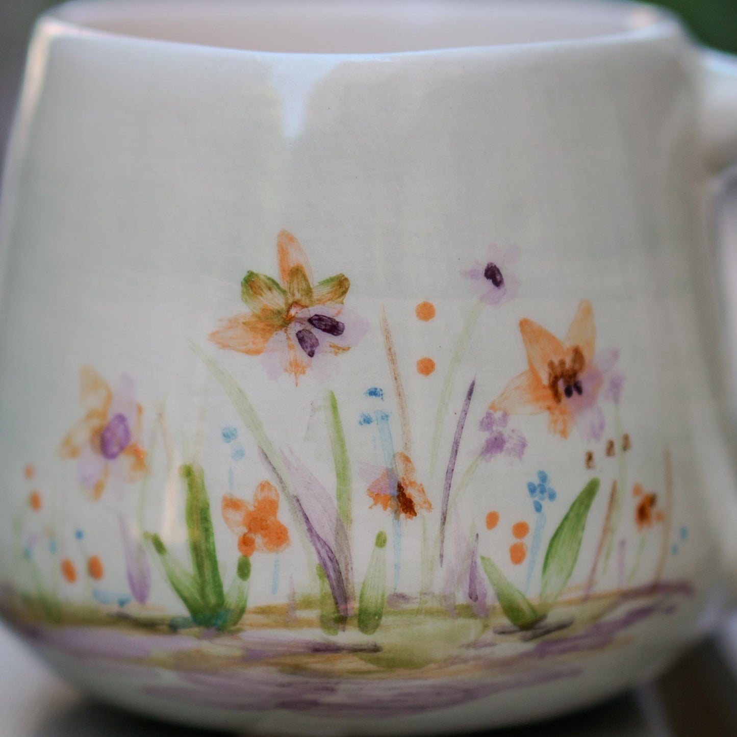 Cute Snail Mug - Cute Flowers Colorful Ceramic Mug, Handmade Coffee Mug
