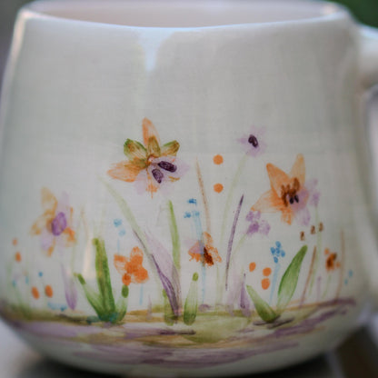 Cute Snail Mug - Cute Flowers Colorful Ceramic Mug, Handmade Coffee Mug