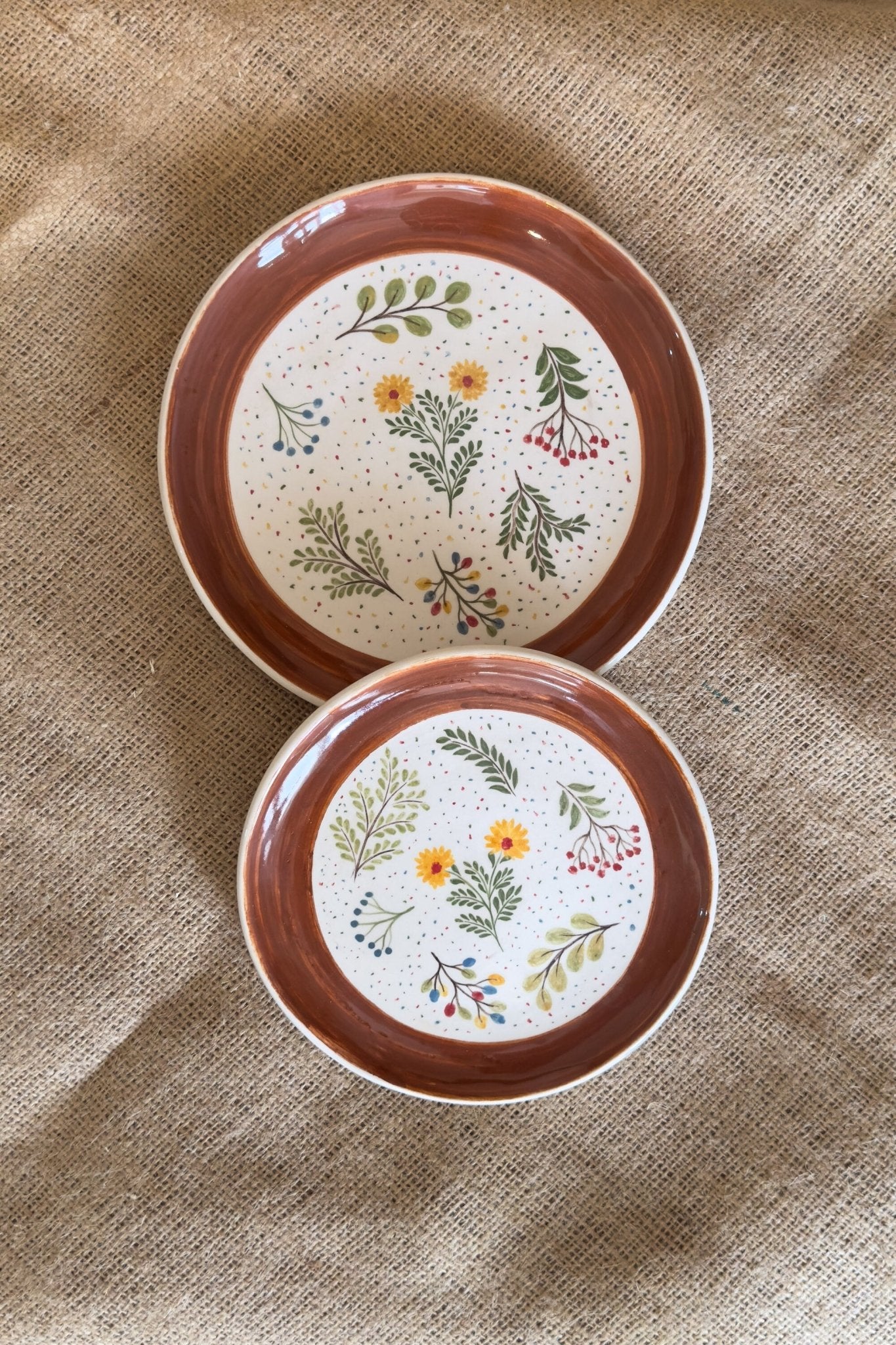 Fall Decor Ceramic Dinnerware Set, Handmade Pottery Plates, Autumnal Home Decor
