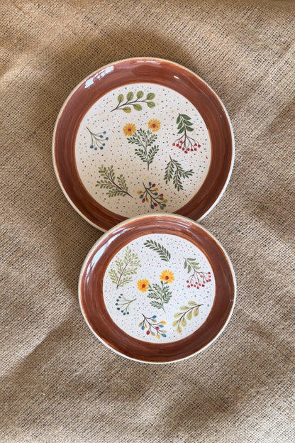 Fall Decor Ceramic Dinnerware Set, Handmade Pottery Plates, Autumnal Home Decor