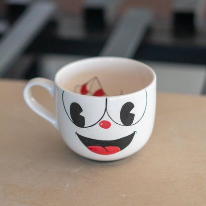 Funny Coffee Mug – Handmade Cartoon Face Ceramic Cup, Cute Mug Gift for Her or Him