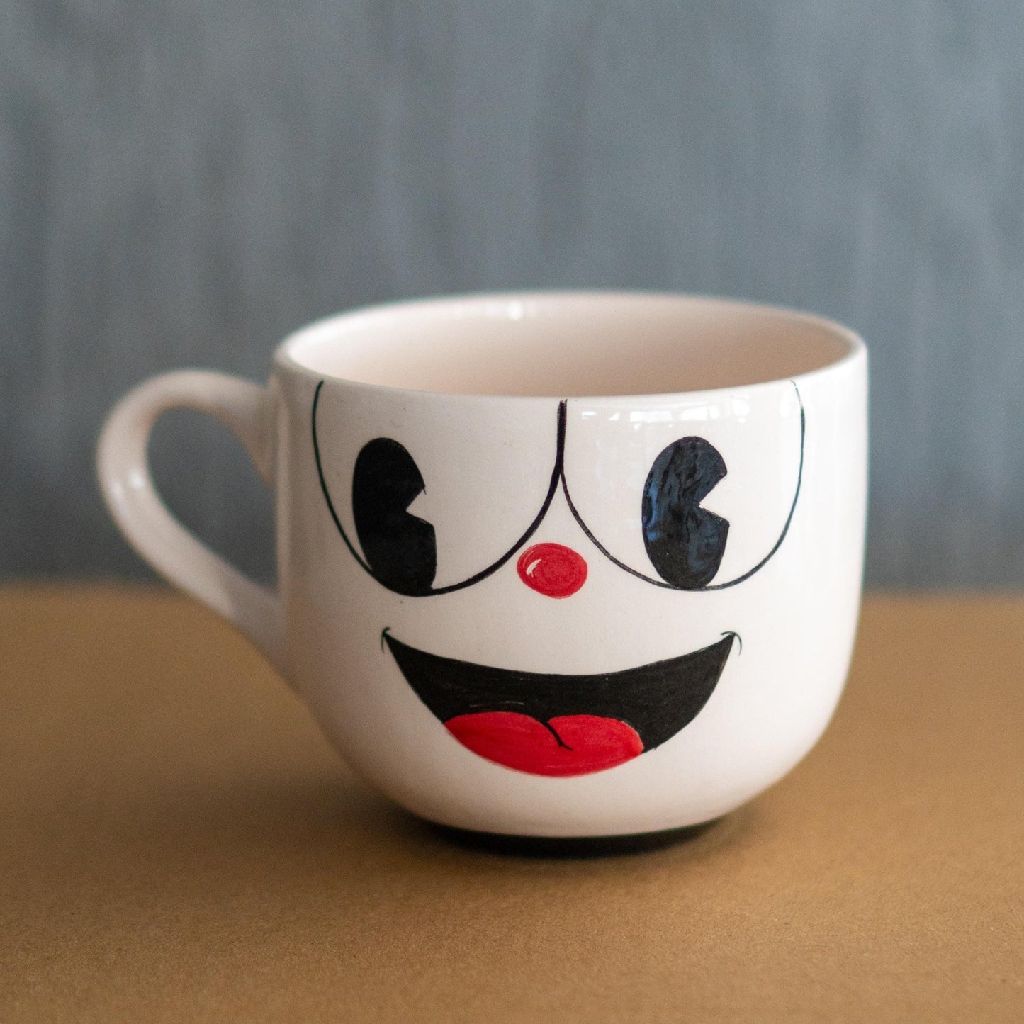 Funny Coffee Mug – Handmade Cartoon Face Ceramic Cup, Cute Mug Gift for Her or Him