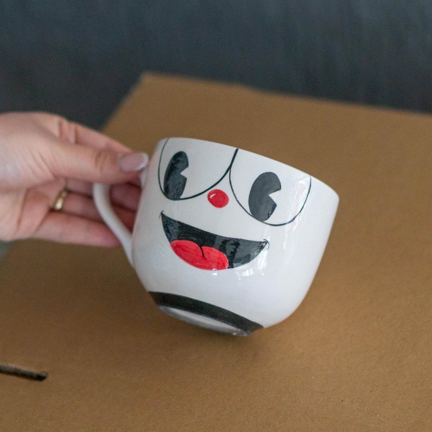 Funny Coffee Mug – Handmade Cartoon Face Ceramic Cup, Cute Mug Gift for Her or Him