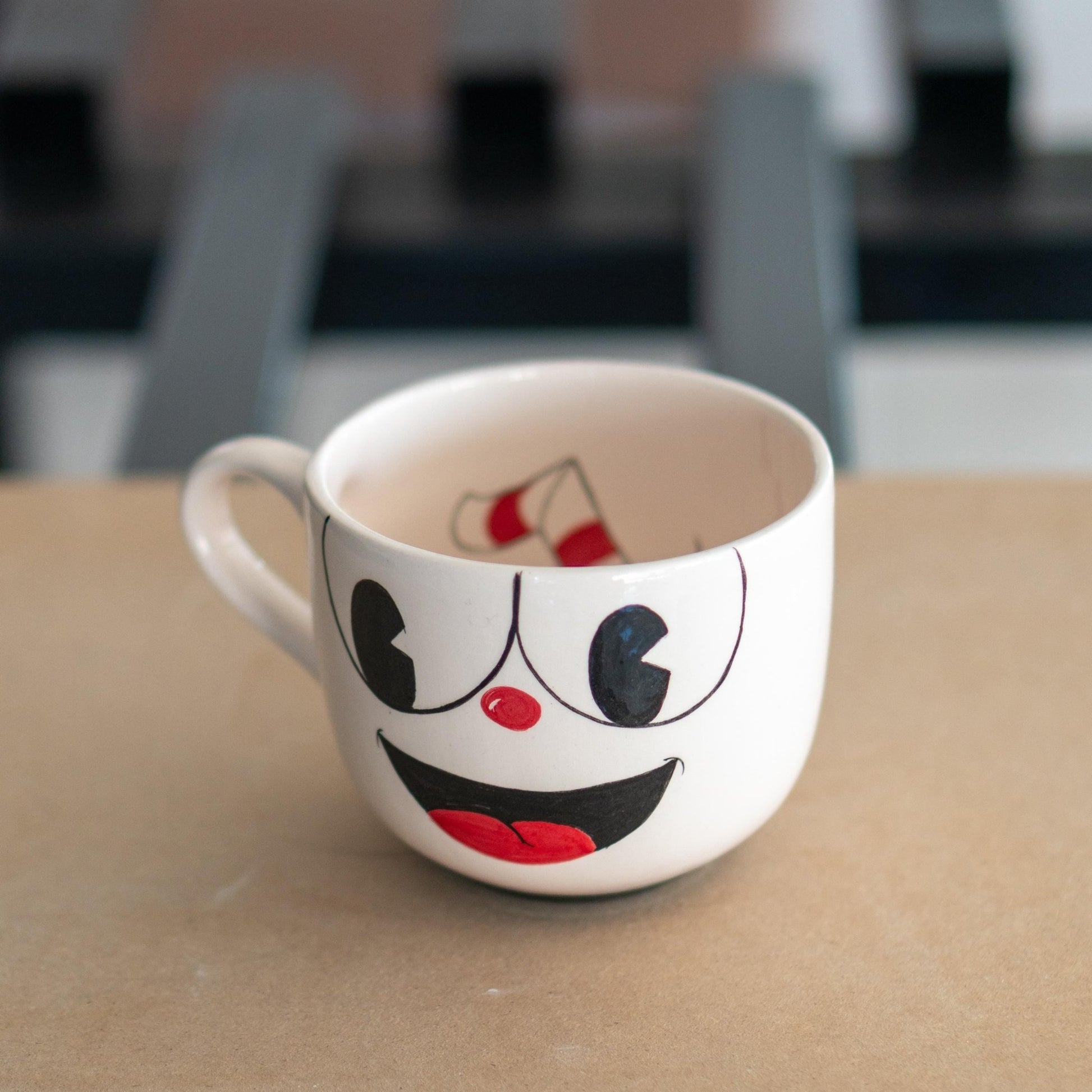 Funny Coffee Mug – Handmade Cartoon Face Ceramic Cup, Cute Mug Gift for Her or Him