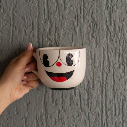 Funny Coffee Mug – Handmade Cartoon Face Ceramic Cup, Cute Mug Gift for Her or Him