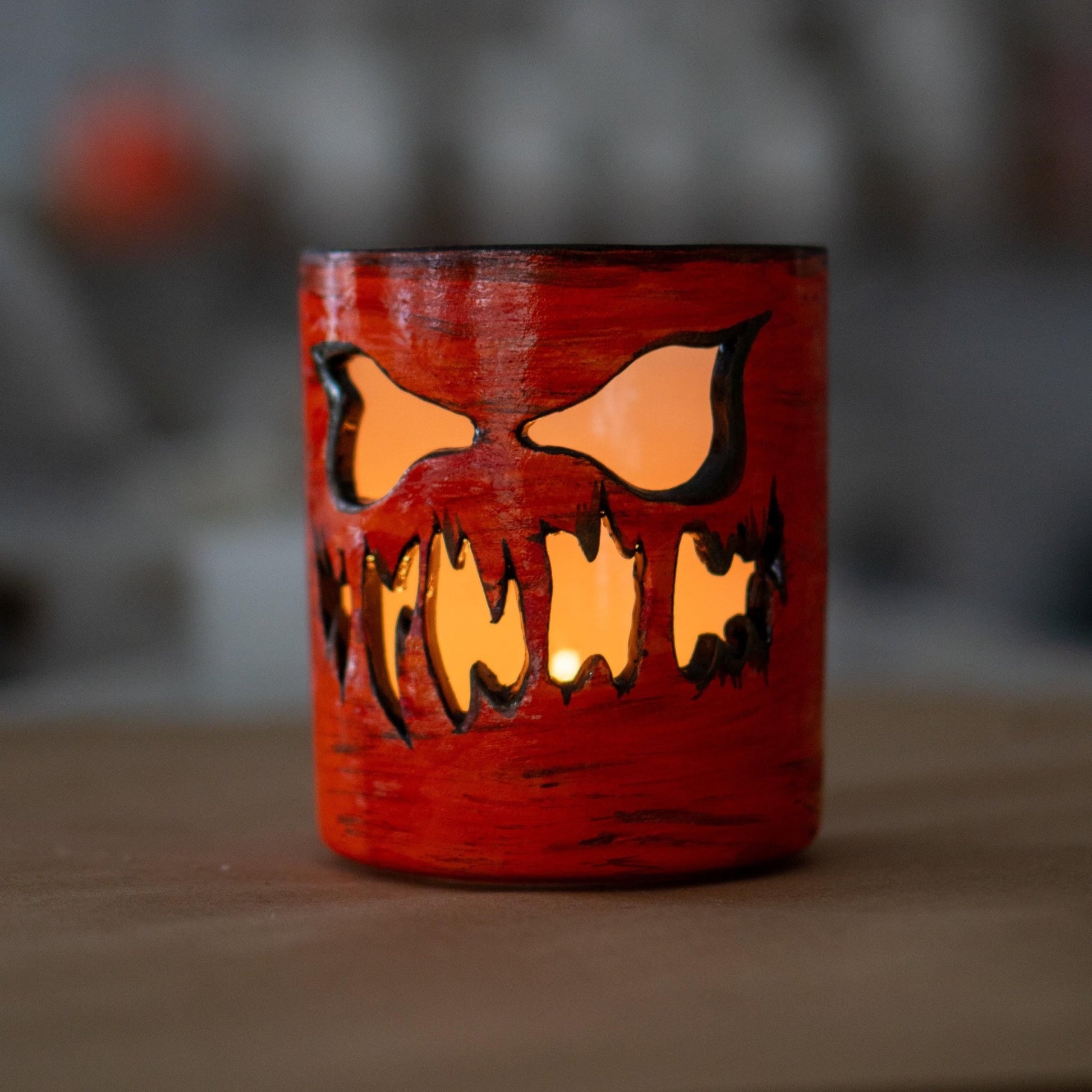 Gothic Ceramic Tea Light Holder: Horror Decor Gift