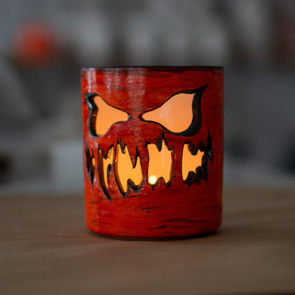 Gothic Ceramic Tea Light Holder: Horror Decor Gift