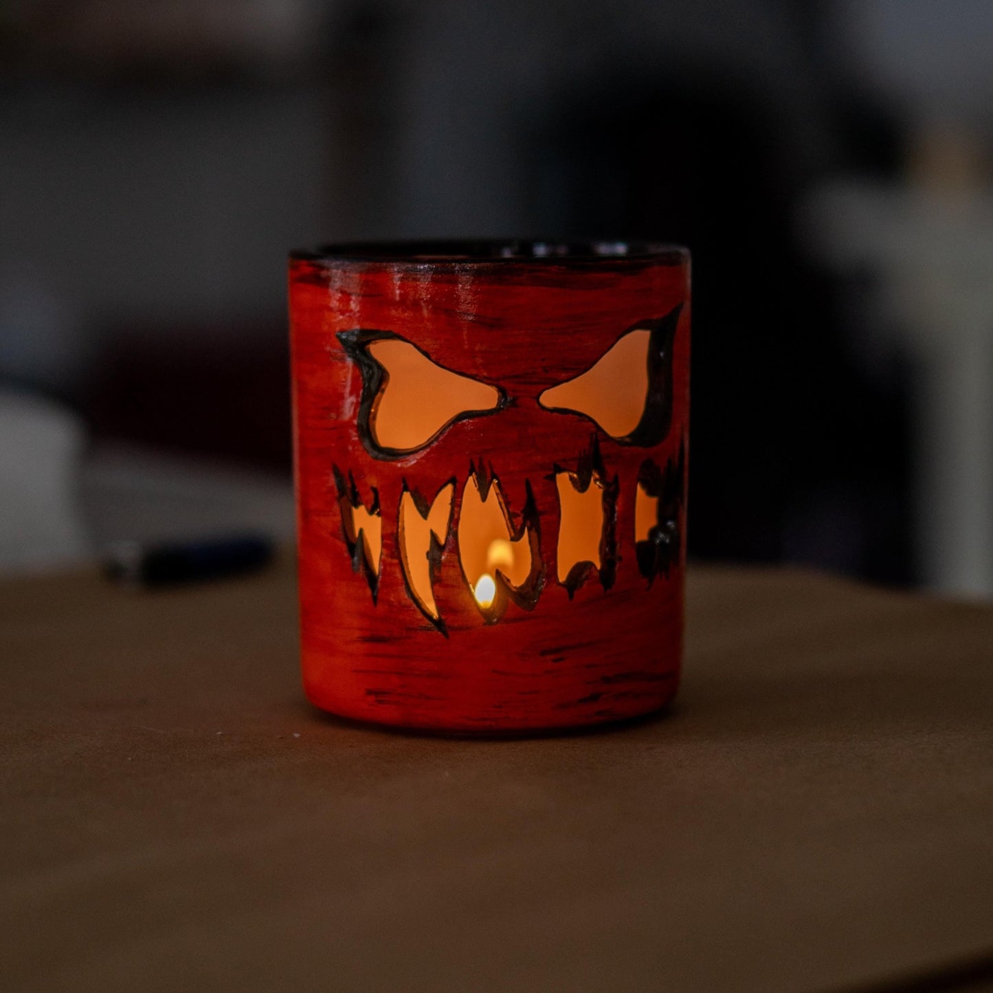 Gothic Ceramic Tea Light Holder: Horror Decor Gift