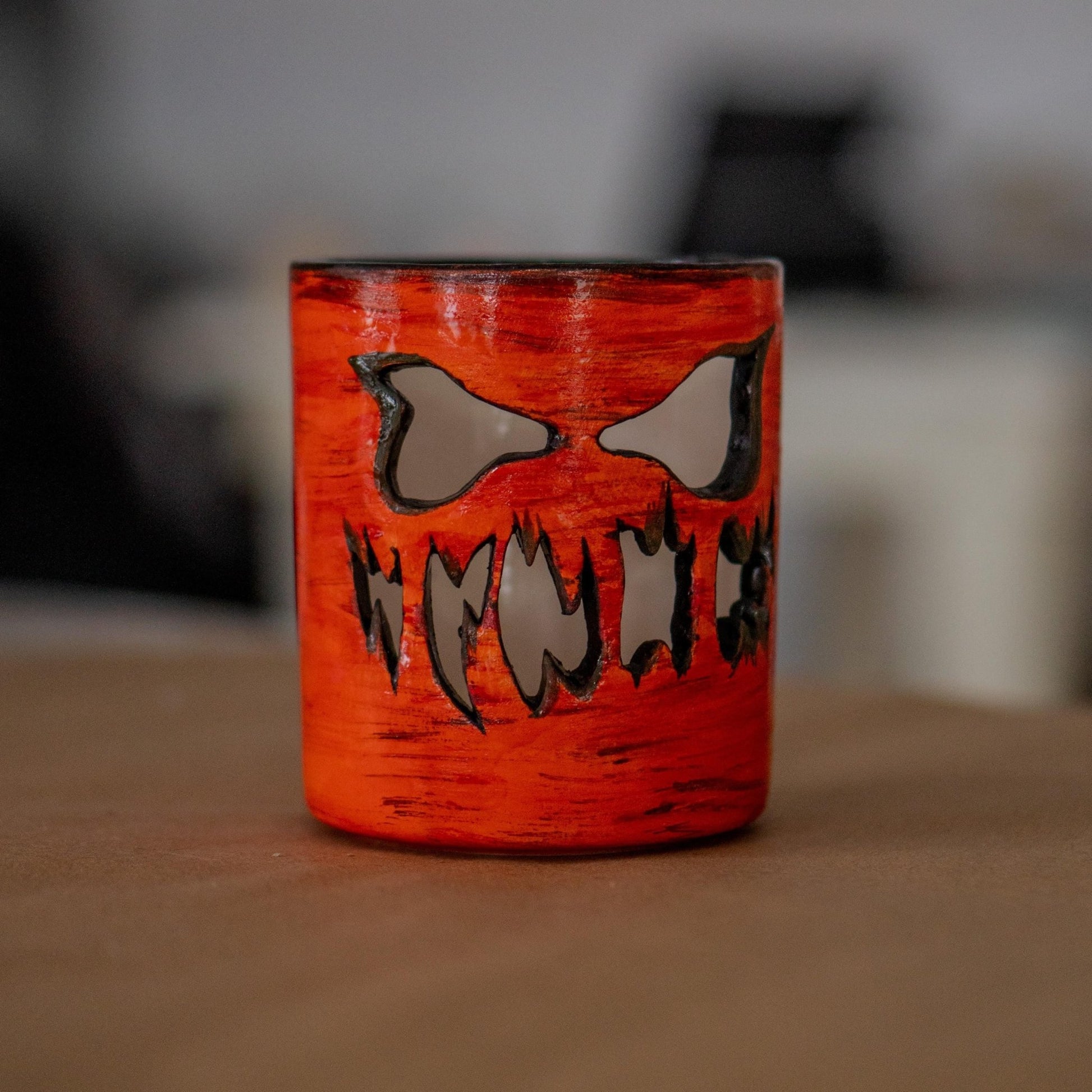 Gothic Ceramic Tea Light Holder: Horror Decor Gift