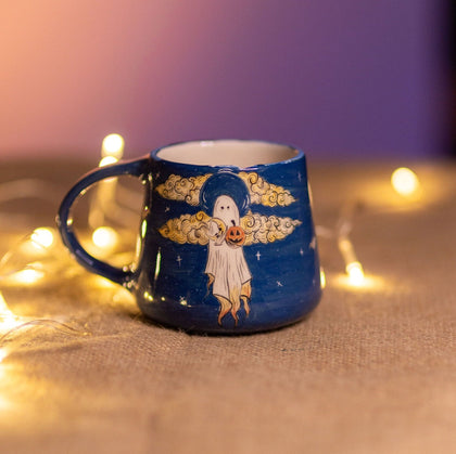 Dark Night Ghost Halloween Mug – Ceramic, 13.5 oz