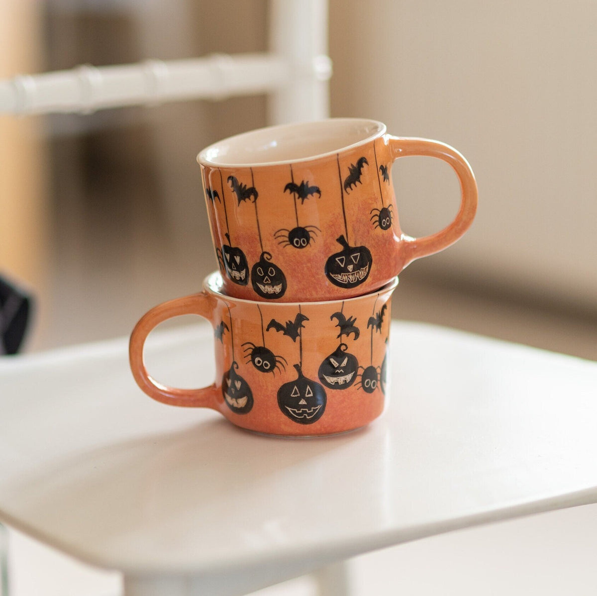 Halloween Mug, Handmade Halloween Gift, Pumpkin Mug