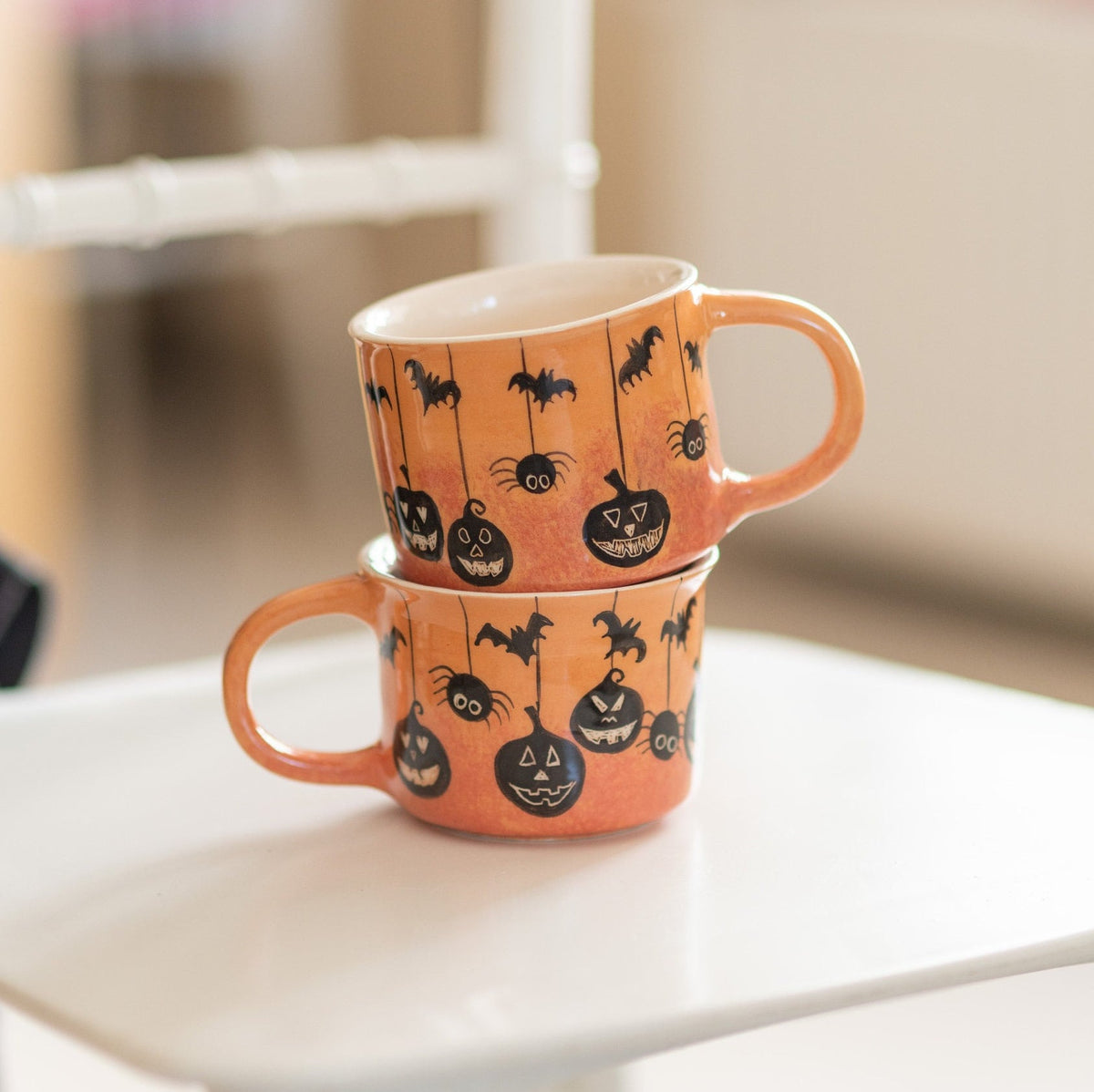Halloween Mug, Handmade Halloween Gift, Pumpkin Mug