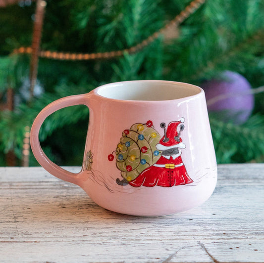 Halloween Mug, Snail and Pumpkin Ceramic Mug, Handmade Coffee Mug, Fall Decor