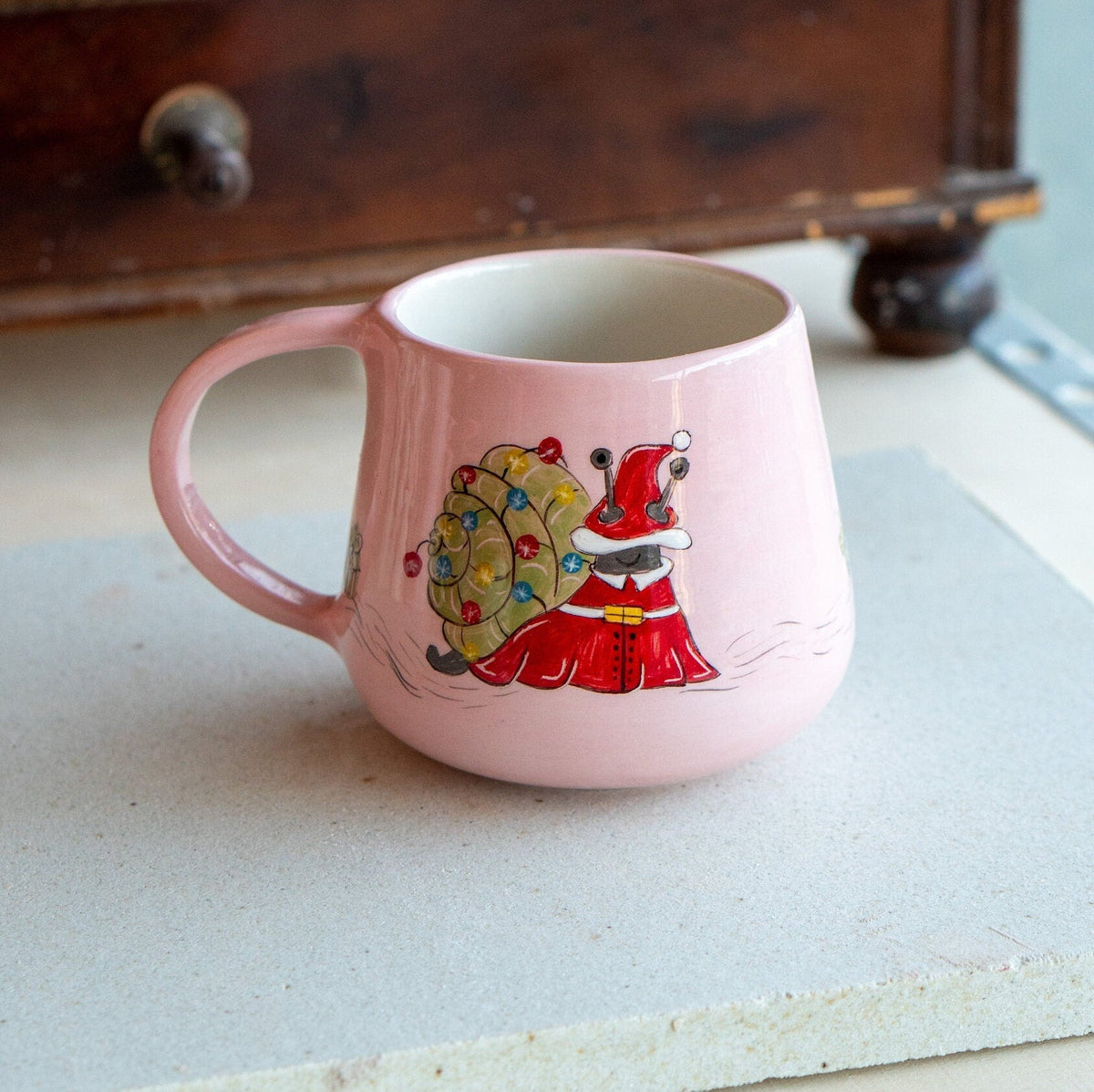 Halloween Mug, Snail and Pumpkin Ceramic Mug, Handmade Coffee Mug, Fall Decor