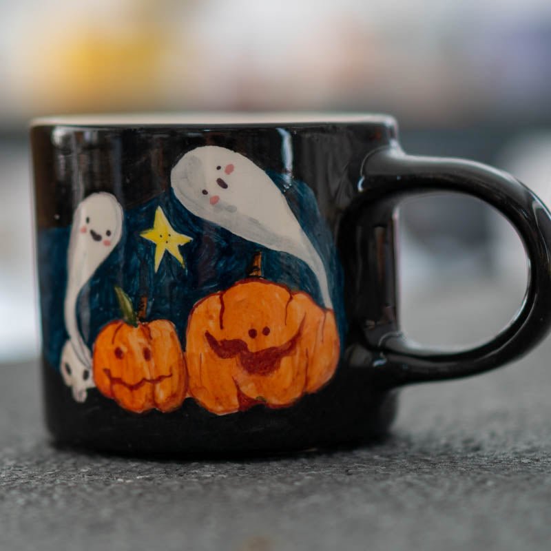 Halloween Pumpkin & Ghost Mug