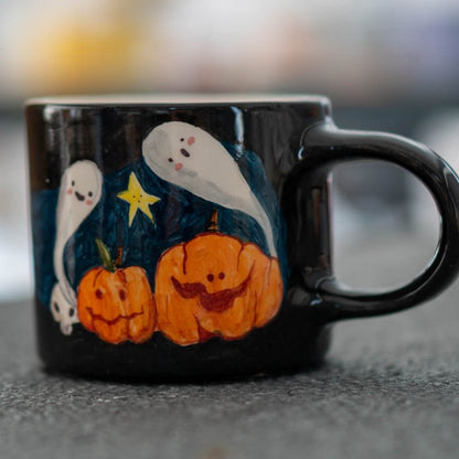 Halloween Pumpkin & Ghost Mug
