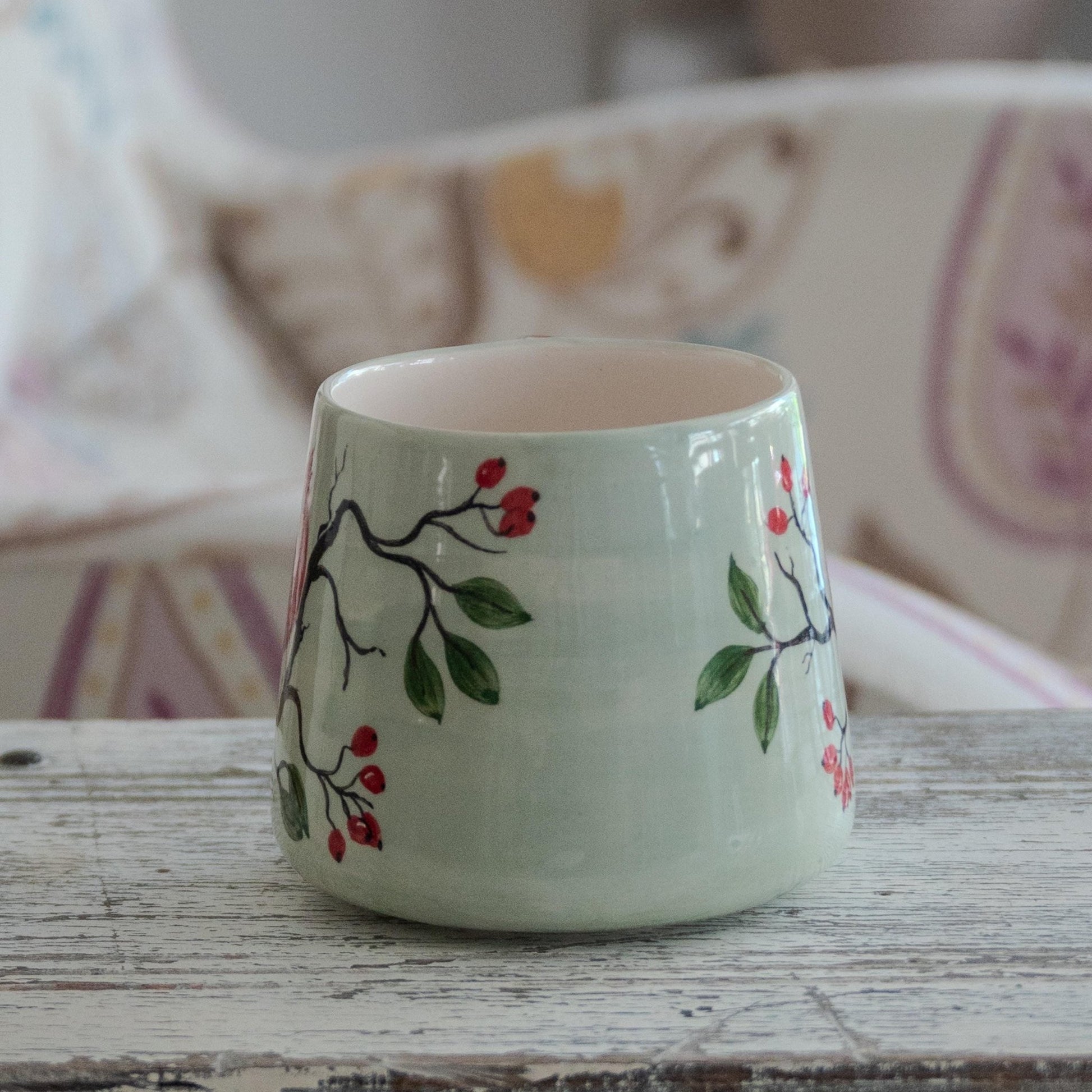 Hand-Painted Cardinal Mug: Ceramic Coffee Cup, Nature Lover Gift