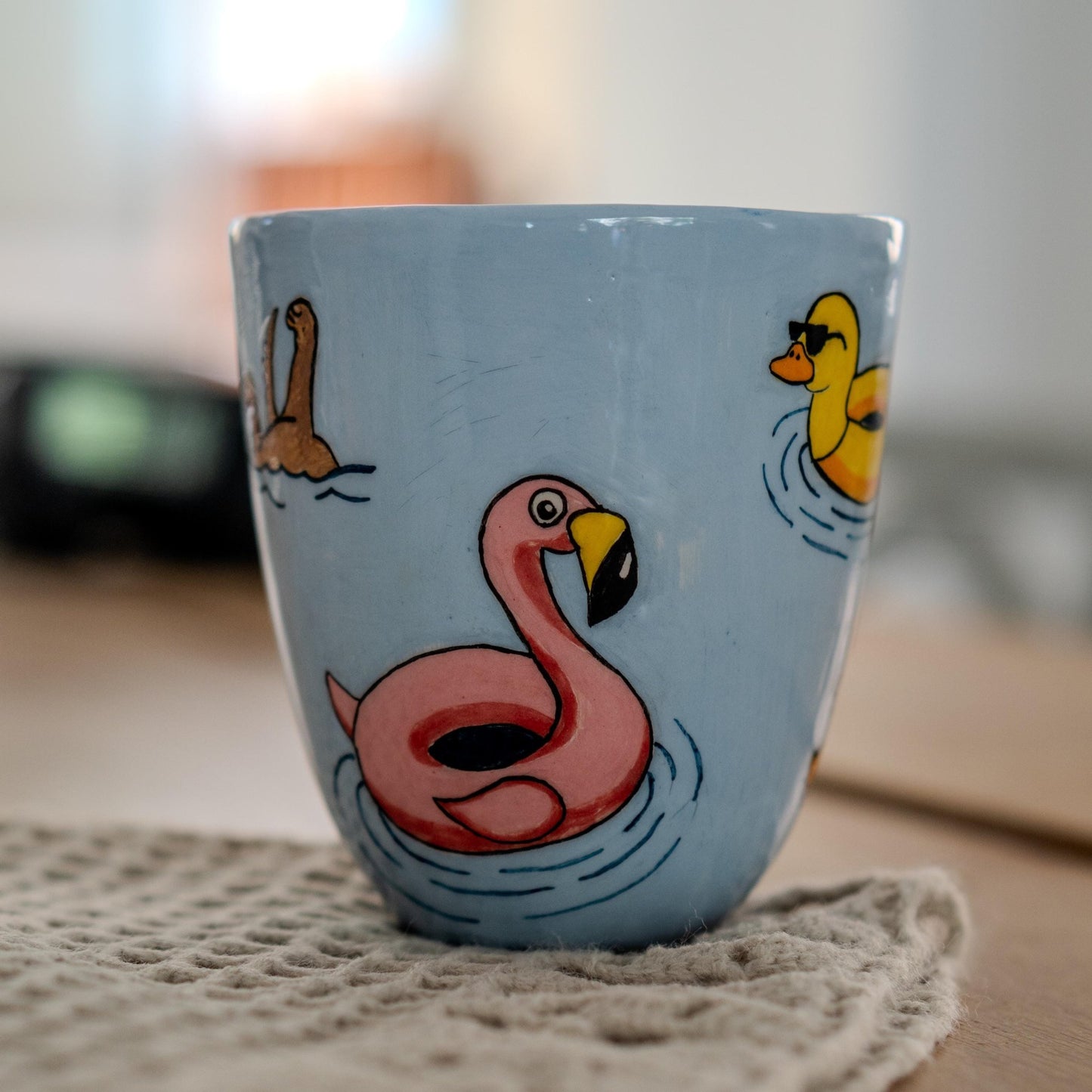 Handmade Ceramic Animal Mug: Funny Summer Coffee Cup
