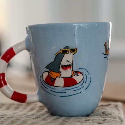 Handmade Ceramic Animal Mug: Funny Summer Coffee Cup