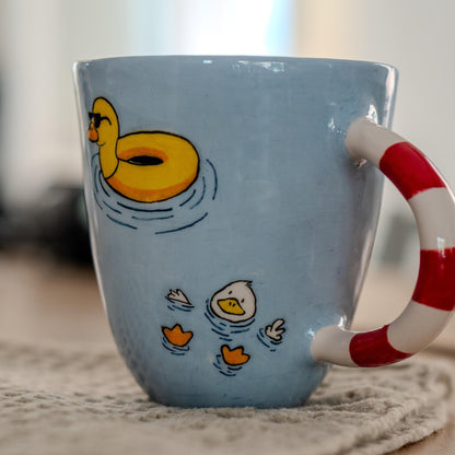 Handmade Ceramic Animal Mug: Funny Summer Coffee Cup