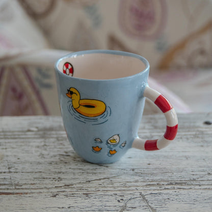 Handmade Ceramic Animal Mug: Funny Summer Coffee Cup