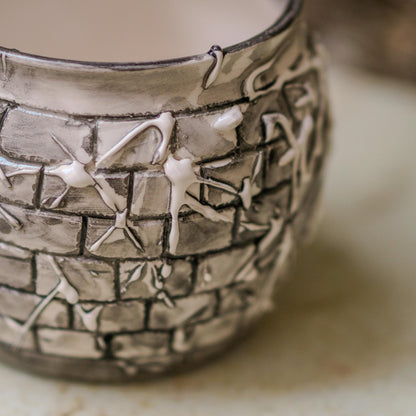 Handmade Ceramic Cobweb Mug: Gothic Halloween Coffee Cup
