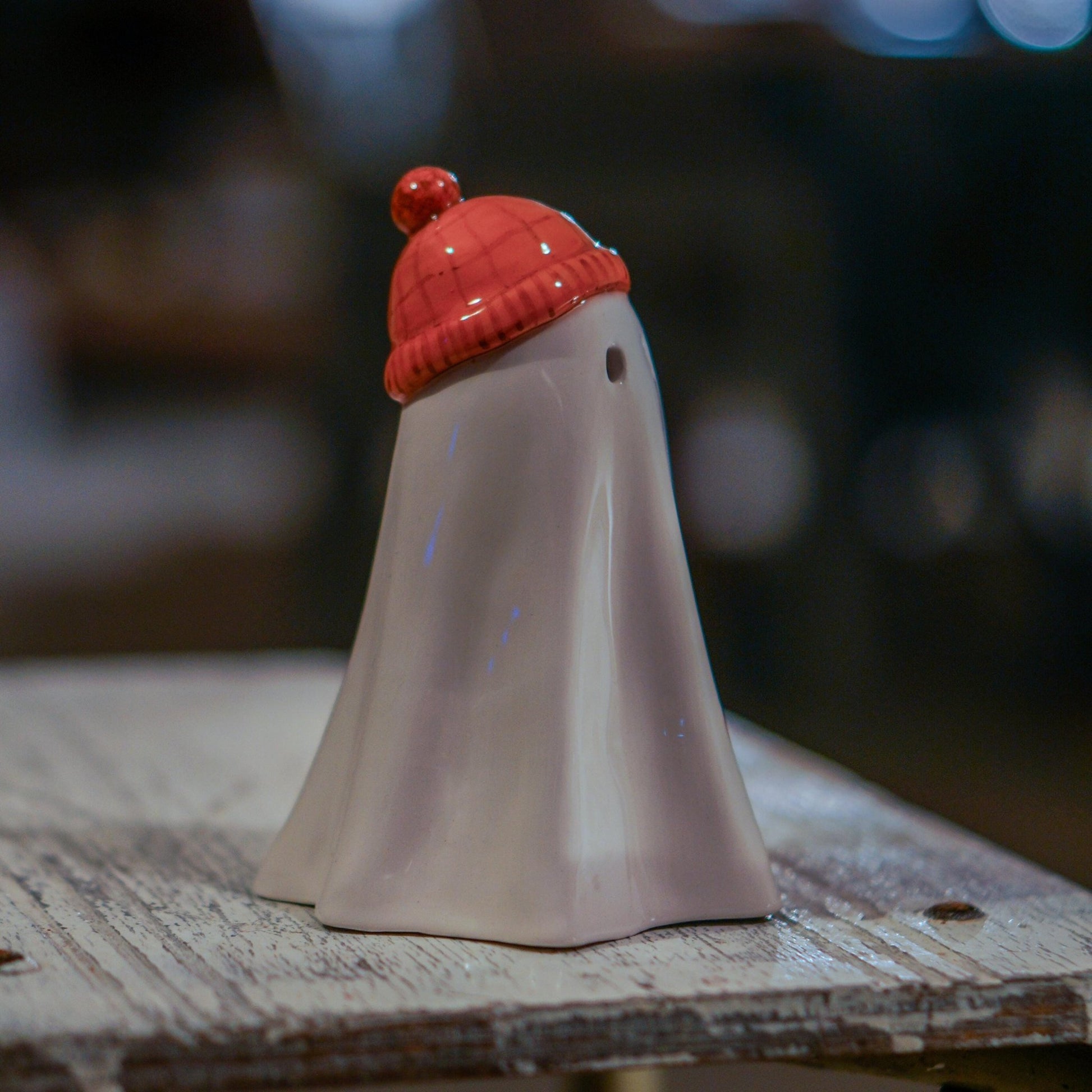 Handmade Ceramic Ghost Incense Holder: Whimsical Halloween Decor