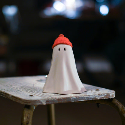 Handmade Ceramic Ghost Incense Holder: Whimsical Halloween Decor
