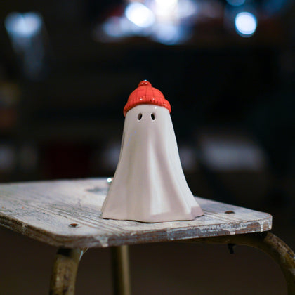 Handmade Ceramic Ghost Incense Holder: Whimsical Halloween Decor