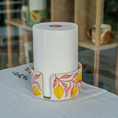 Handmade Ceramic Lemon Paper Towel Holder: Kitchen Decor