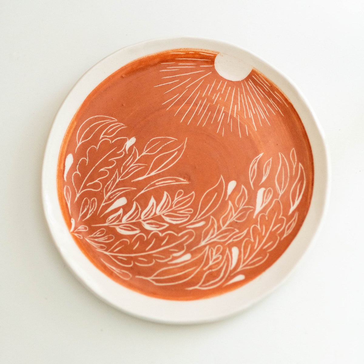 Handmade Dinnerware, Floral Plate Set, Terracotta Ceramic Dinnerware, Elegant Dinner Plates