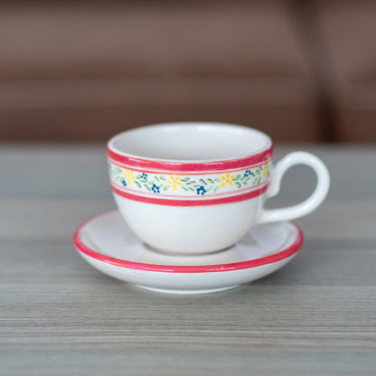 Handmade Espresso Cup - Ceramic Coffee Cup, Coffee Mug, Flower Decorated Mug, Flower Drinkware, Mom Gift
