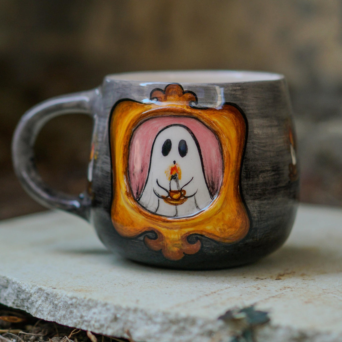 Handmade Ghost Mug: Spooky Halloween Coffee Cup, Gothic Decor