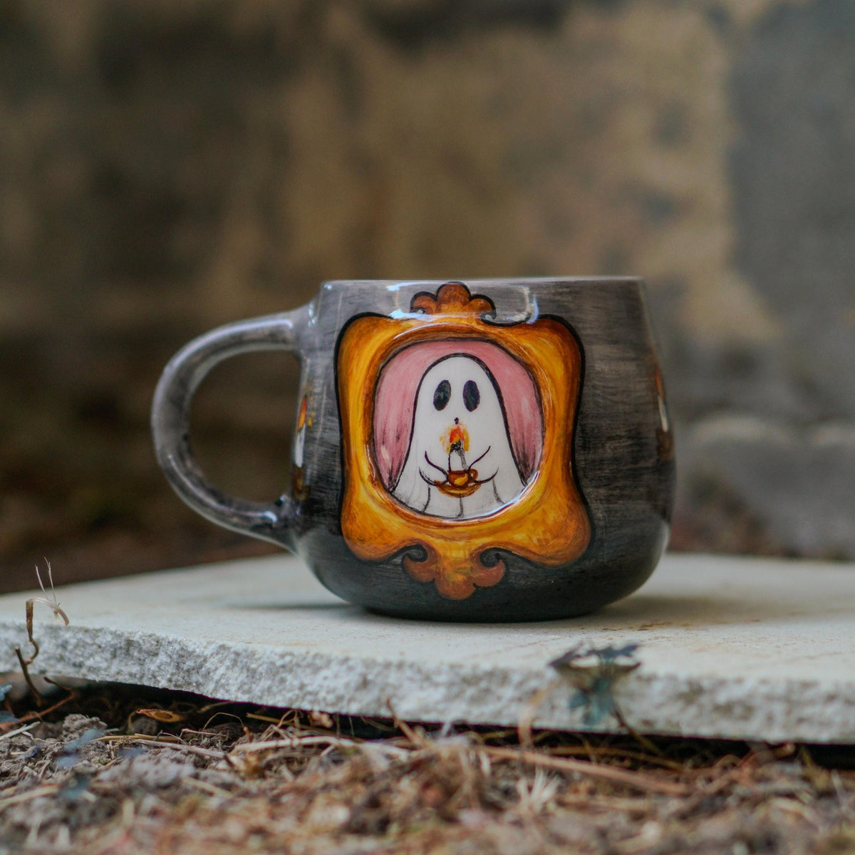 Handmade Ghost Mug: Spooky Halloween Coffee Cup, Gothic Decor