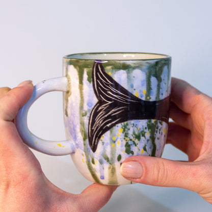 Whale Coffee Mug, Handmade Ceramic Mug, Pottery Coffee Mug
