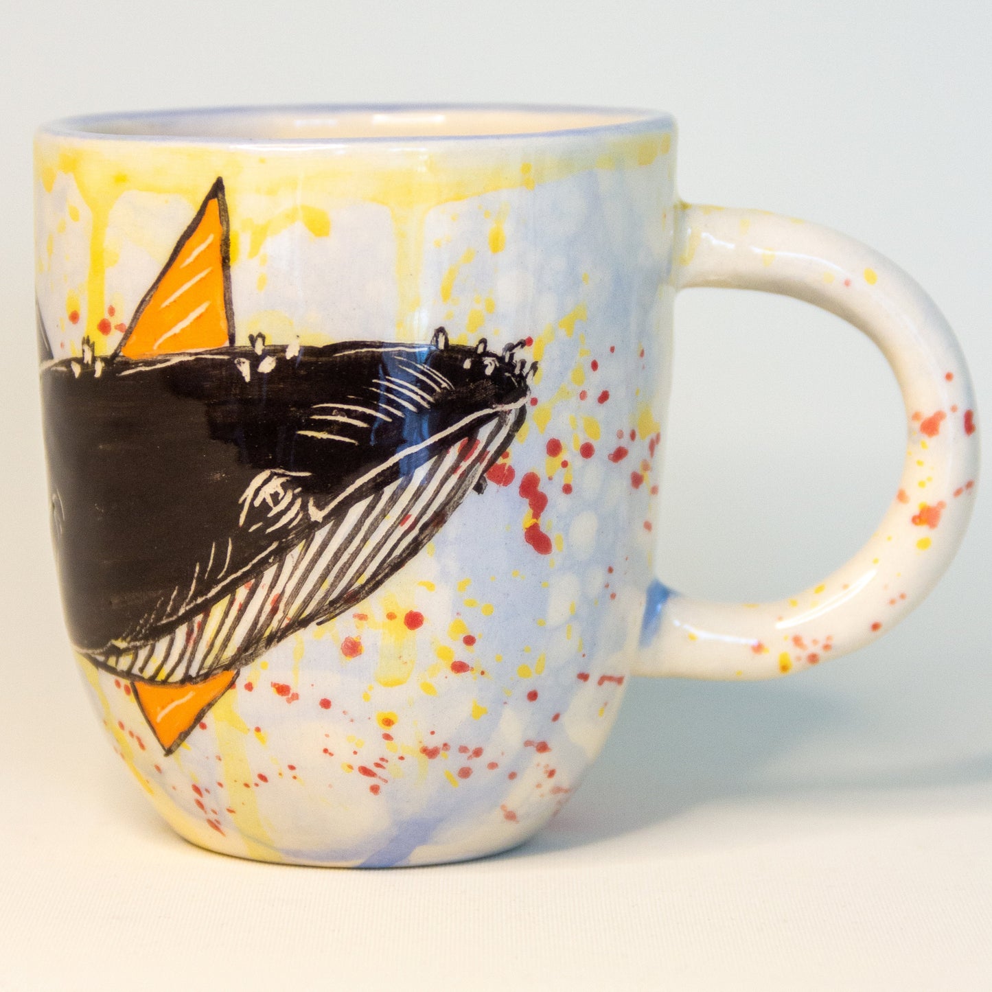 Whale Coffee Mug | Watercolor Coffee Pottery | Handmade Animal Mug | Beluga Whale | Handcrafted Coffee Pottery