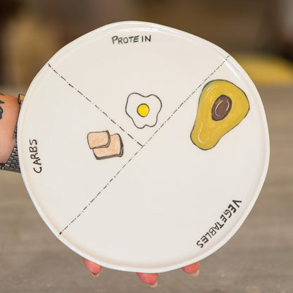 Diet Plate - Healthy Meal Serving Plate | Portion Control and Balanced Eating, 25 cm Segmented Meal Plate
