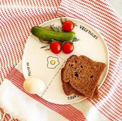 Diet Plate - Healthy Meal Serving Plate | Portion Control and Balanced Eating, 25 cm Segmented Meal Plate