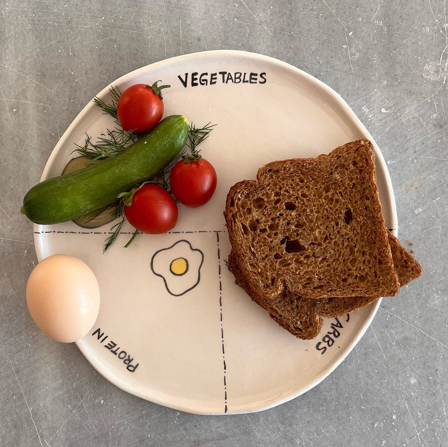 Diet Plate - Healthy Meal Serving Plate | Portion Control and Balanced Eating, 25 cm Segmented Meal Plate