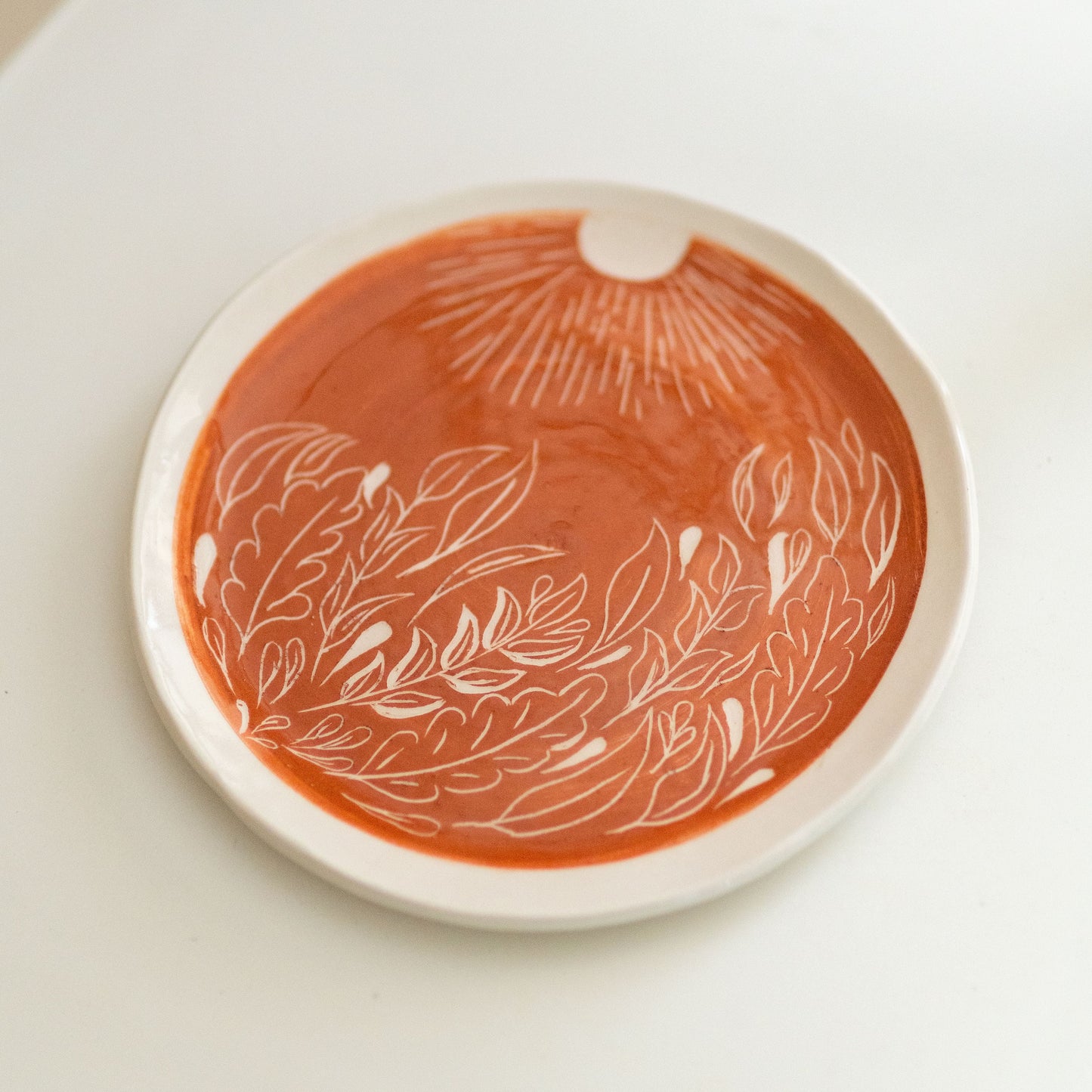 Handmade Dinnerware, Floral Plate Set, Terracotta Ceramic Dinnerware, Elegant Dinner Plates
