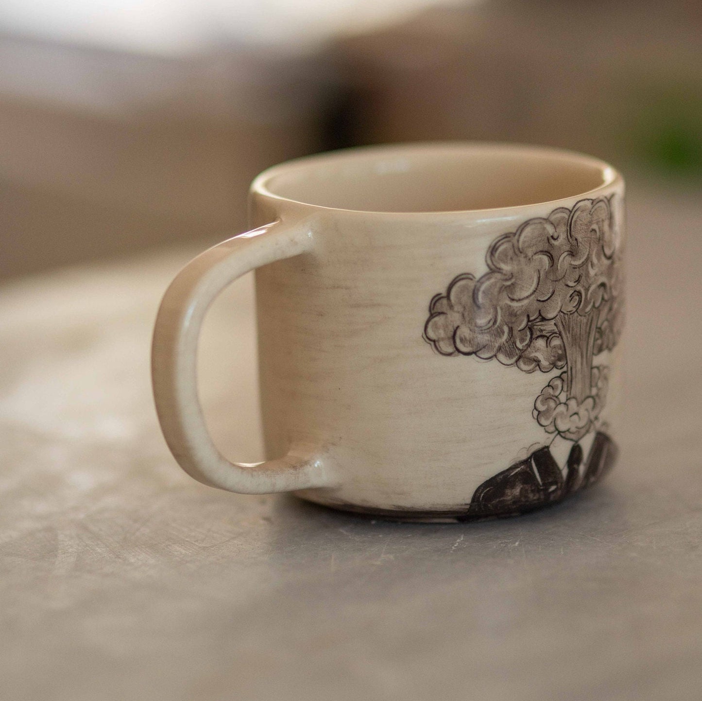 Oppenheimer - Ceramic Mug, Handmade and Hand-Painted Coffee Cup, Coffee Mugs